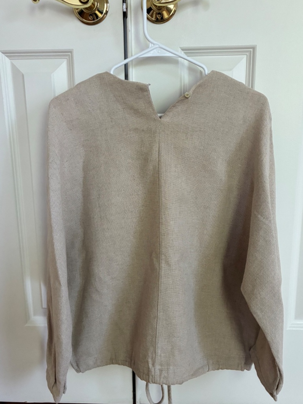 Zara beige linen long sleeve shirt, size XS